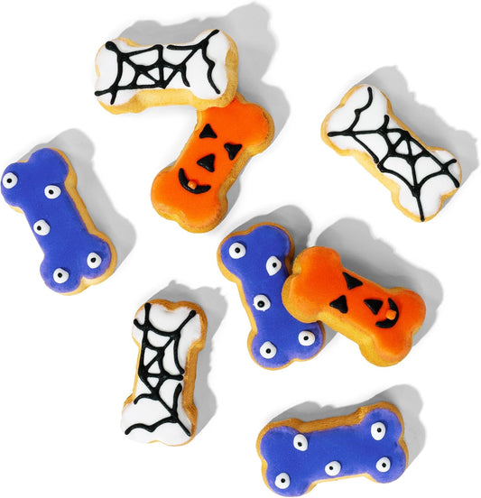 Pets, Halloween Dog Cookies Gift Set, Crunchy Peanut Butter Dog Treats, Includes Hand Decorated, Spooky Themed Dog Biscuits, Set of 8