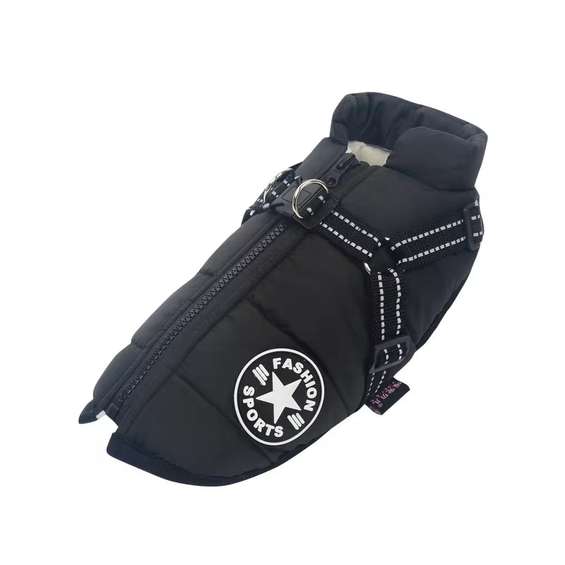 Cozy Waterproof Fleece Jacket for Small Dogs - Warm Pet Coat with Harness for Chihuahuas & Puppies