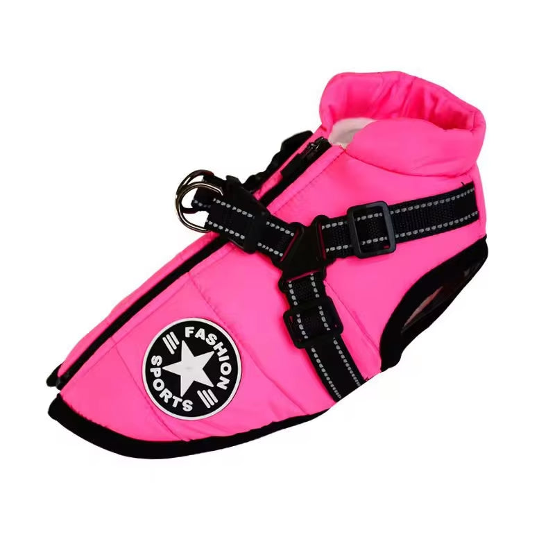 Cozy Waterproof Fleece Jacket for Small Dogs - Warm Pet Coat with Harness for Chihuahuas & Puppies