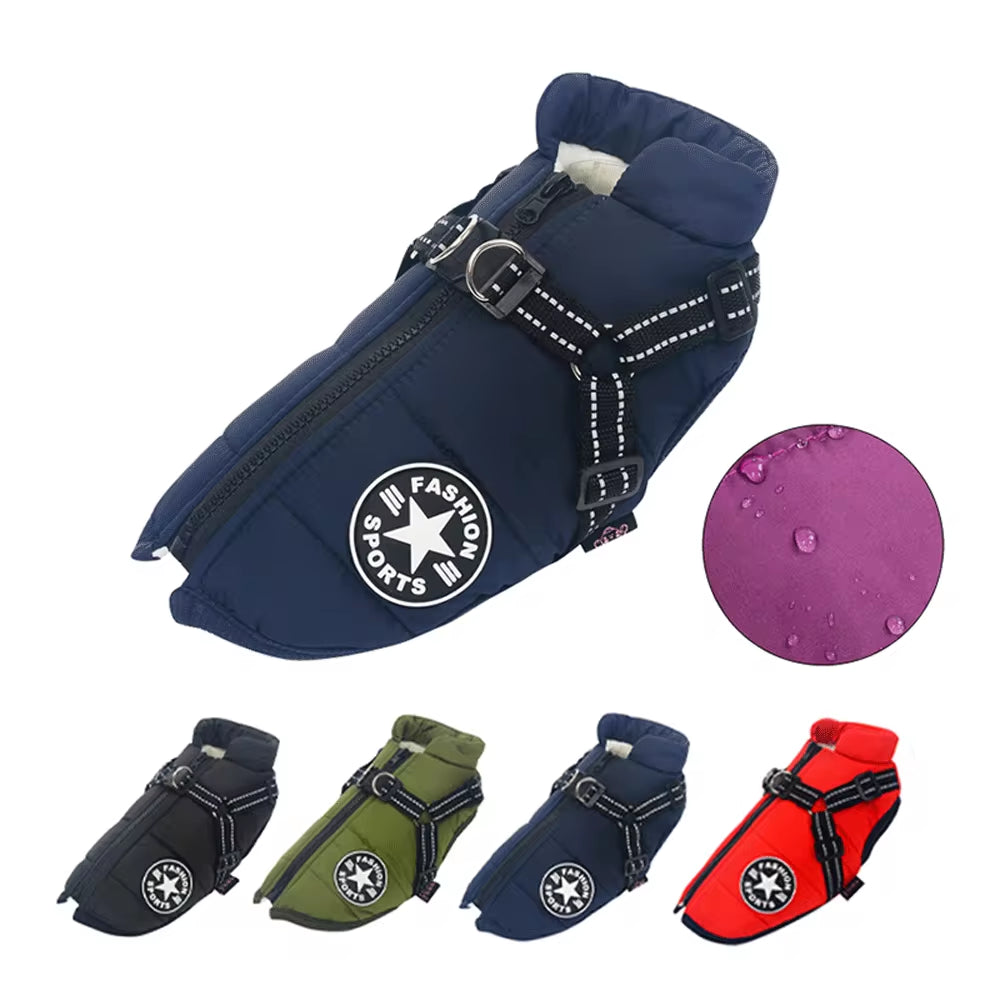 Cozy Waterproof Fleece Jacket for Small Dogs - Warm Pet Coat with Harness for Chihuahuas & Puppies