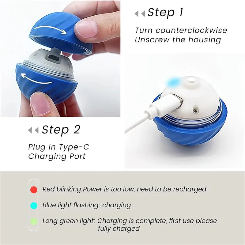 Interactive Smart Dog Toy Ball - Automatic USB Bouncing Pet Play Ball for Puppies & Cats - Perfect Birthday Gift!