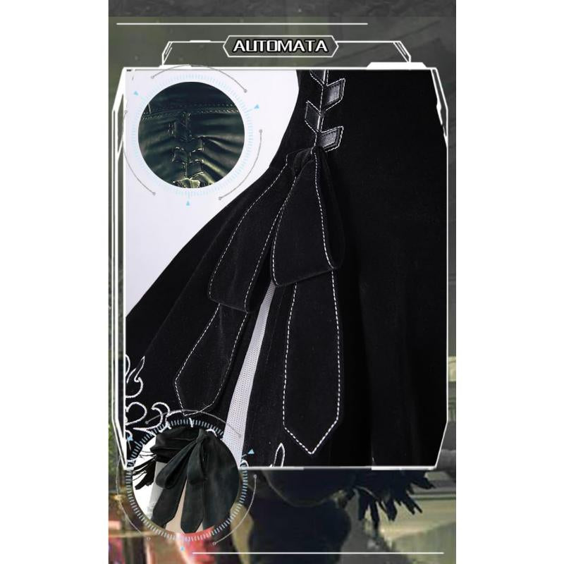 8Pcs Black Gothic Sexy Elegant Cosplay Costume Dress Halloween Outfits for Women Polyester Size S-XXL Easter Thanksgiving Christmas