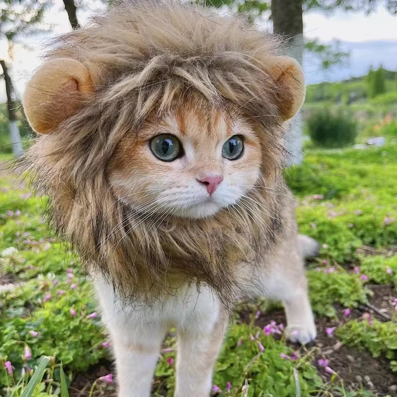Adorable Lion Mane Costume Hat for Cats and Dogs - Fun Wig with Ears for Parties and Cosplay