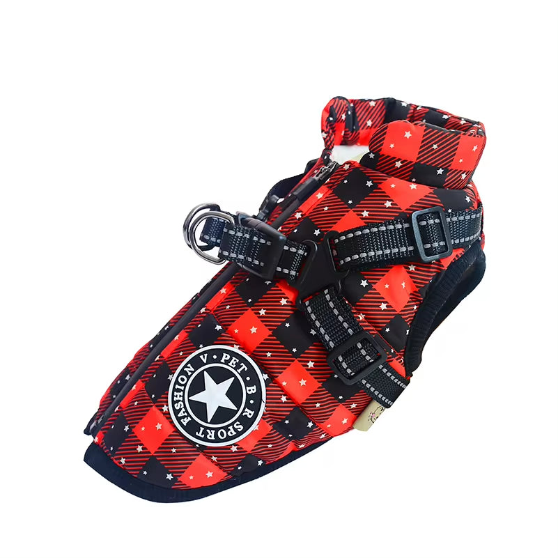 Cozy Waterproof Fleece Jacket for Small Dogs - Warm Pet Coat with Harness for Chihuahuas & Puppies