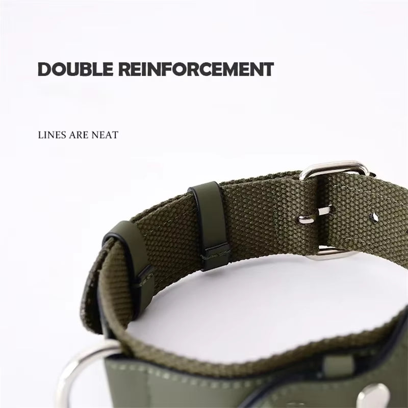 Luxury Leather Dog Collar with Adjustable Fit & Airtag Holder - Stylish Cat Accessory