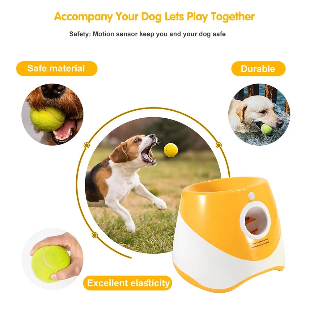 Automatic Dog Ball Launcher - Fun & Engaging Pet Toy with 3 Distance Settings for Dogs and Cats