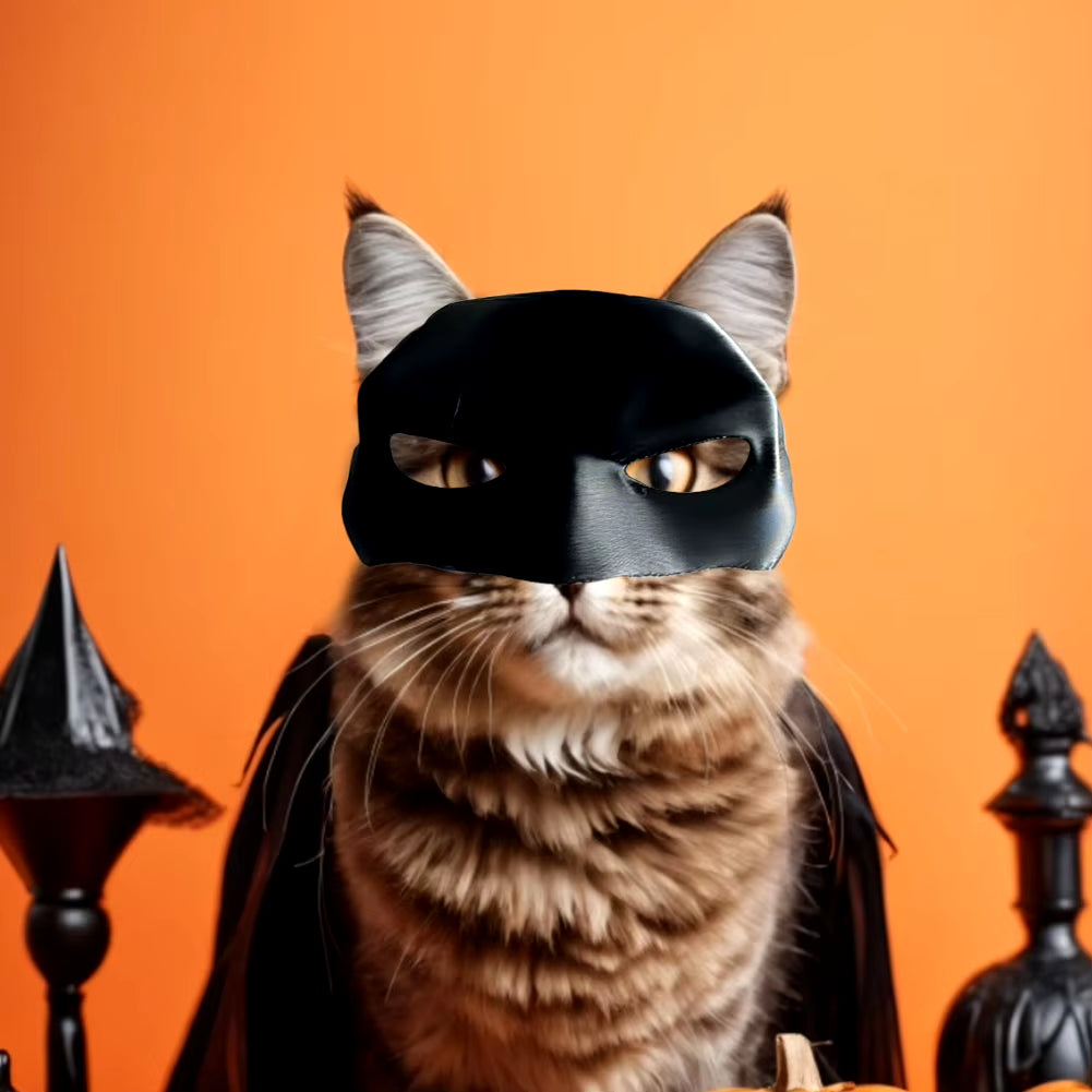 Cool Cat Bat Mask - Superhero Costume for Cats - Perfect for Halloween & Playtime!