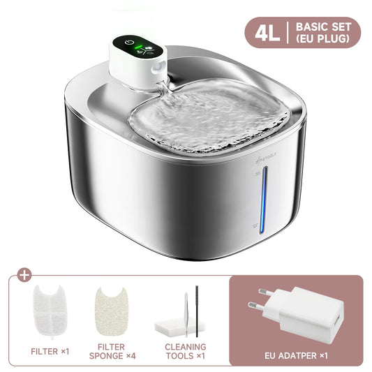 4L Automatic Wireless Cat & Dog Water Fountain - Smart Sensor Pet Dispenser for Fresh Hydration