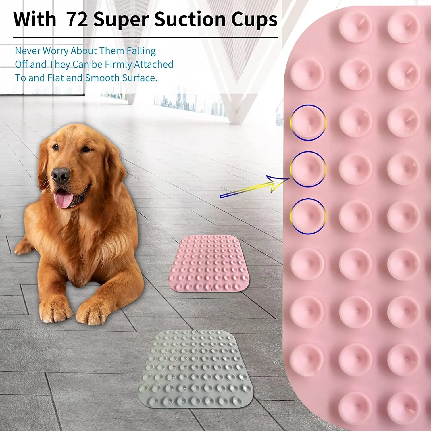 Suction Cup Dog Lick Mat - Anxiety Relief & Slow Feeder for Dogs and Cats - Perfect for Food, Yogurt, and Peanut Butter