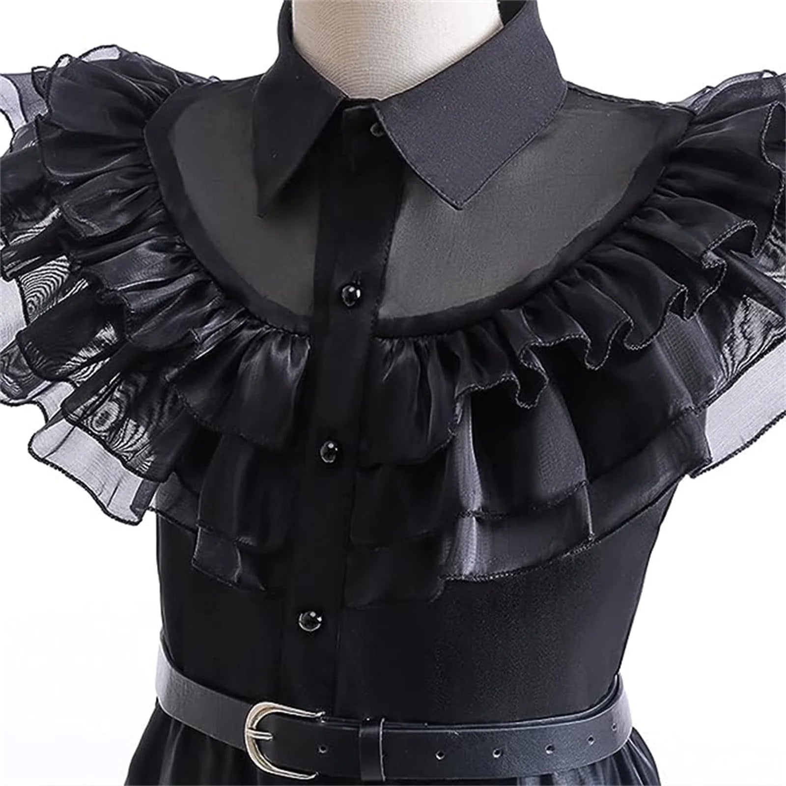 Black Wednesday Addams Costume Dress for Girls Halloween Costumes Cosplay Party Dress with Accessories 4-12Y, Wednesday Addams Costume Girls 110