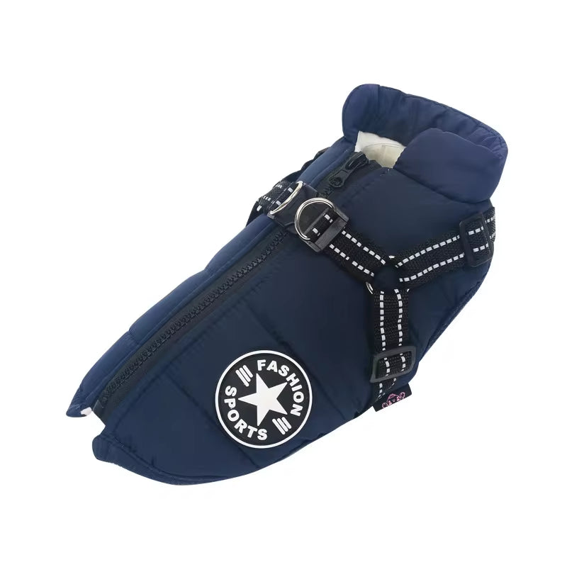 Cozy Waterproof Fleece Jacket for Small Dogs - Warm Pet Coat with Harness for Chihuahuas & Puppies