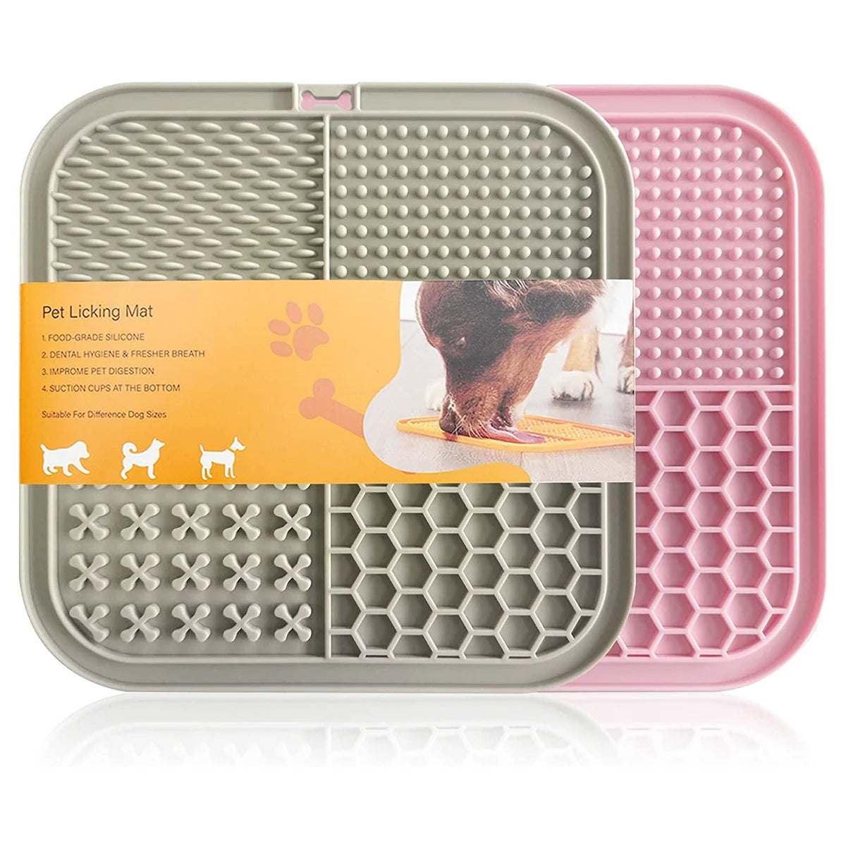 Suction Cup Dog Lick Mat - Anxiety Relief & Slow Feeder for Dogs and Cats - Perfect for Food, Yogurt, and Peanut Butter