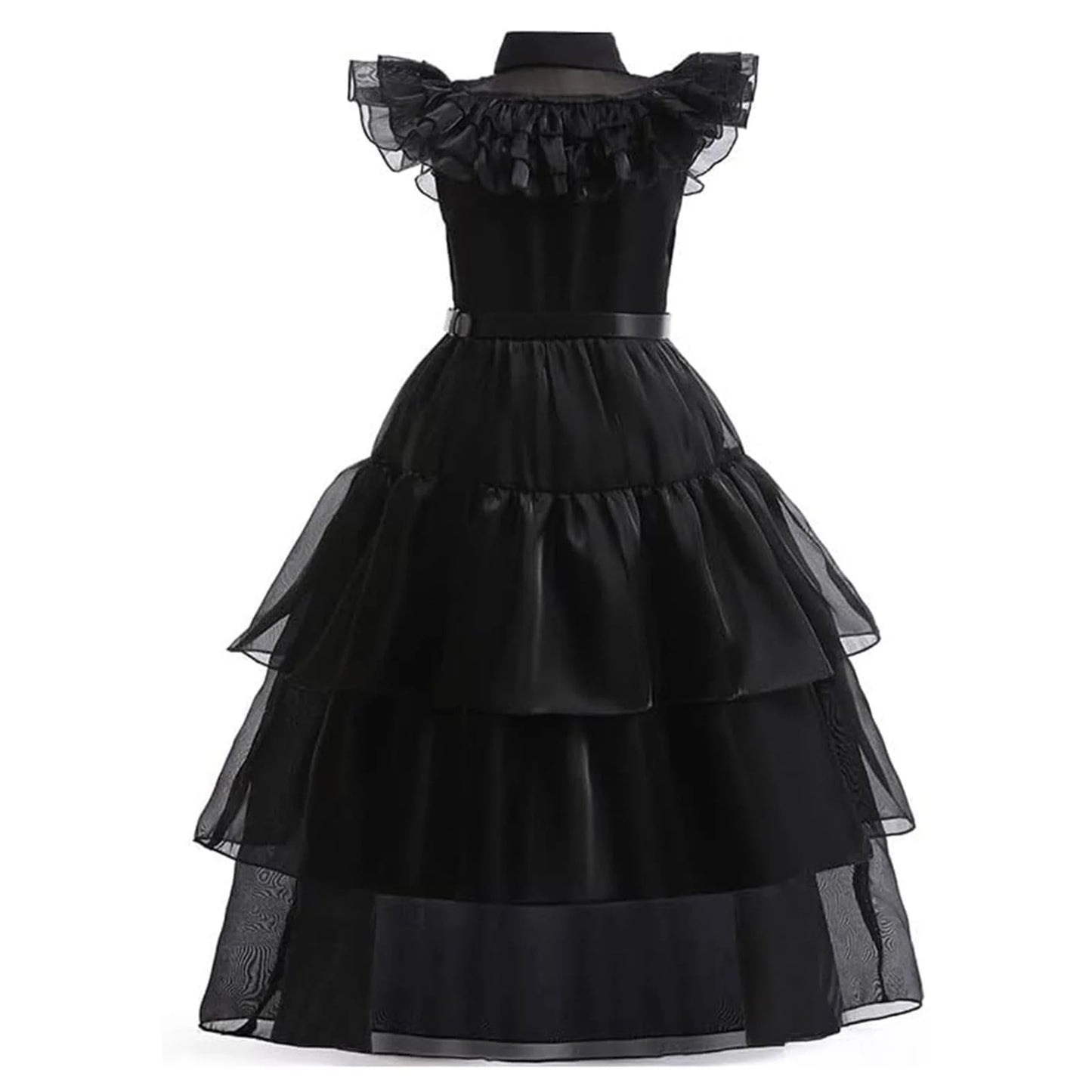 Black Wednesday Addams Costume Dress for Girls Halloween Costumes Cosplay Party Dress with Accessories 4-12Y, Wednesday Addams Costume Girls 110