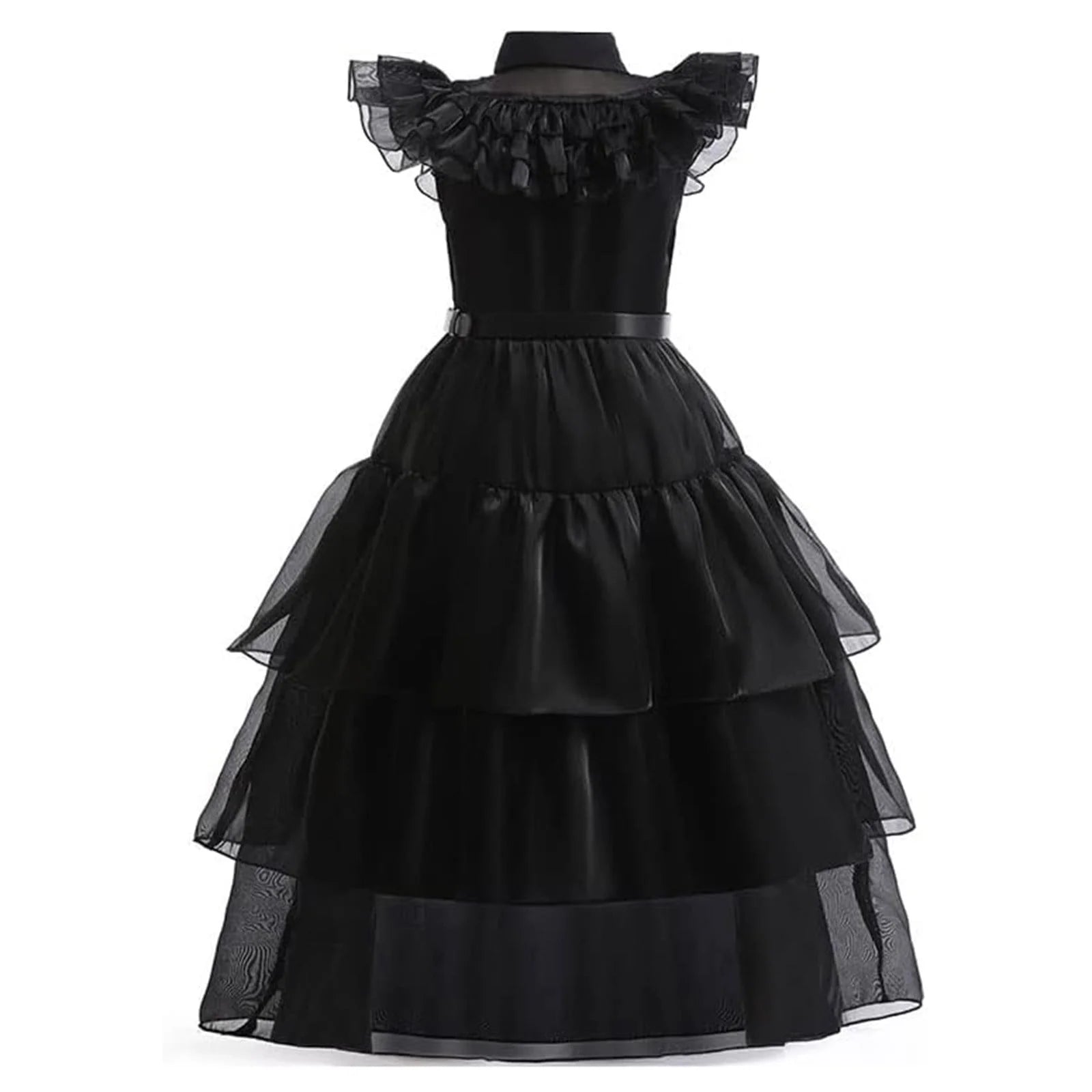 Black Wednesday Addams Costume Dress for Girls Halloween Costumes Cosplay Party Dress with Accessories 4-12Y, Wednesday Addams Costume Girls 110