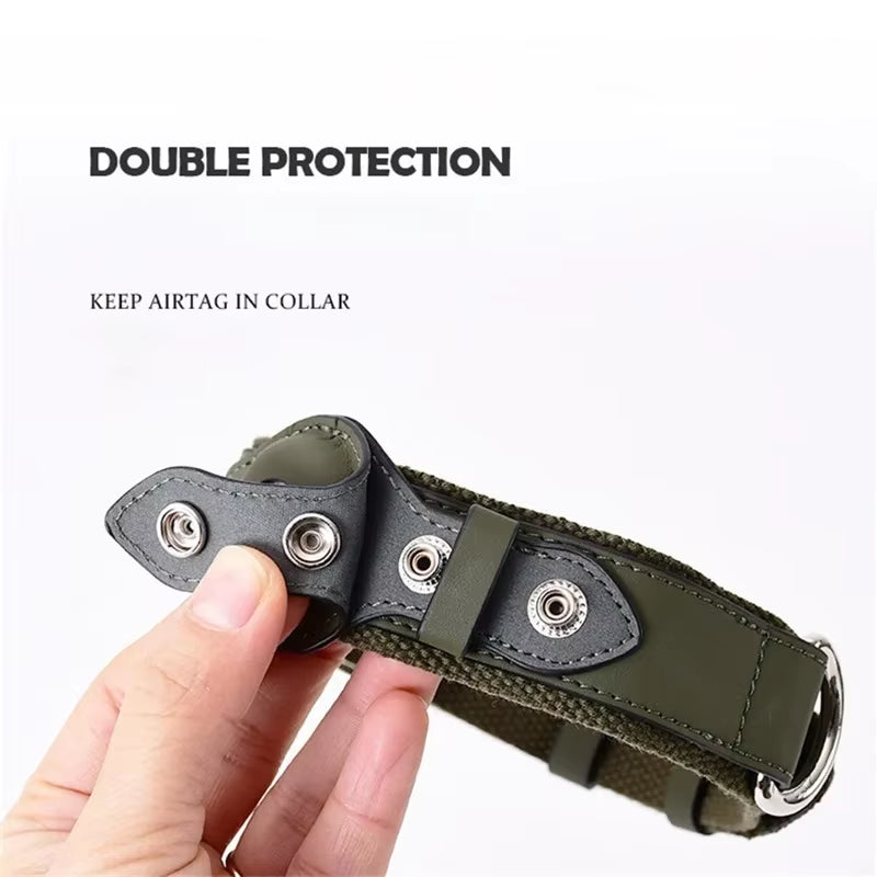 Luxury Leather Dog Collar with Adjustable Fit & Airtag Holder - Stylish Cat Accessory