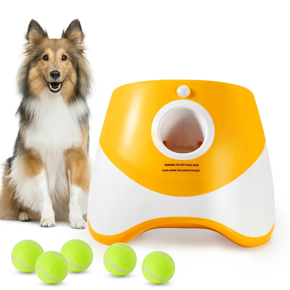 Automatic Dog Ball Launcher - Fun & Engaging Pet Toy with 3 Distance Settings for Dogs and Cats