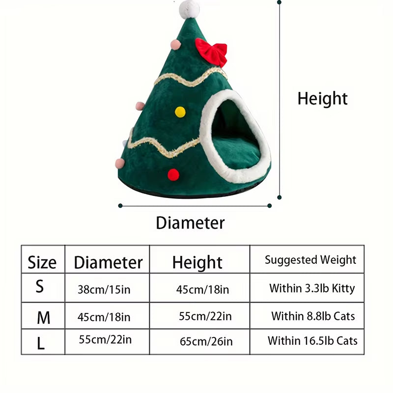 Cozy Christmas Cat & Dog Bed - Ultimate Winter Pet Supplies & Accessories Kit for Kittens and Puppies