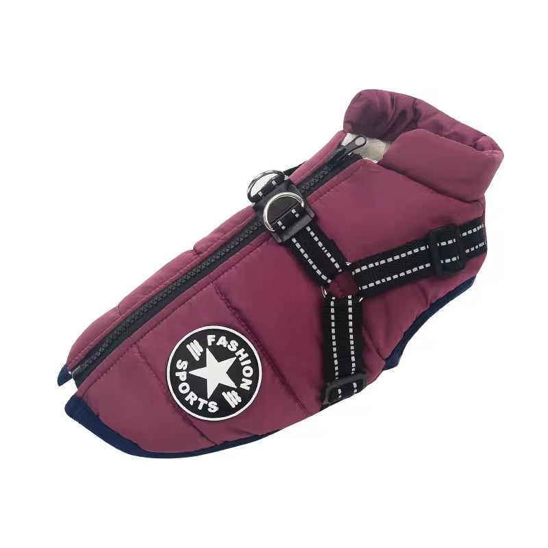 Cozy Waterproof Fleece Jacket for Small Dogs - Warm Pet Coat with Harness for Chihuahuas & Puppies