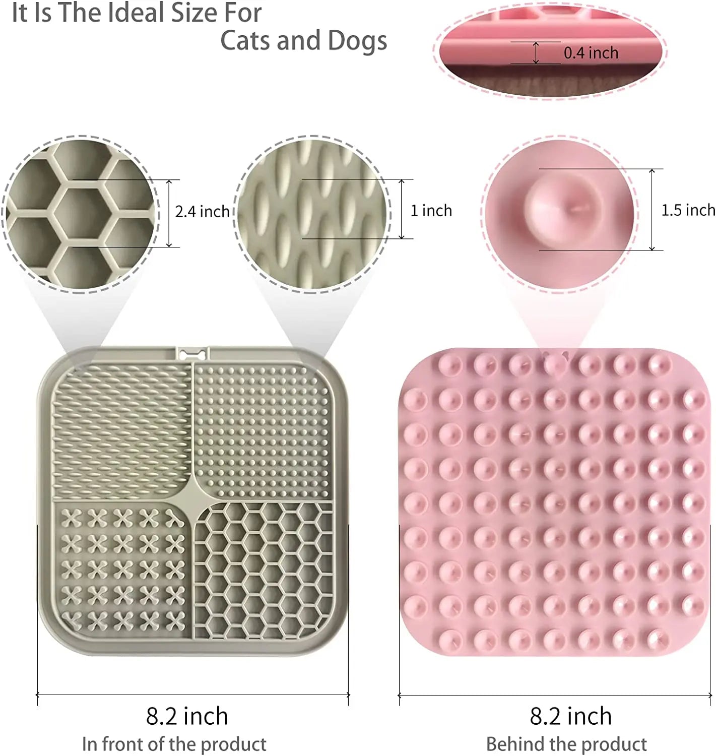 Suction Cup Dog Lick Mat - Anxiety Relief & Slow Feeder for Dogs and Cats - Perfect for Food, Yogurt, and Peanut Butter