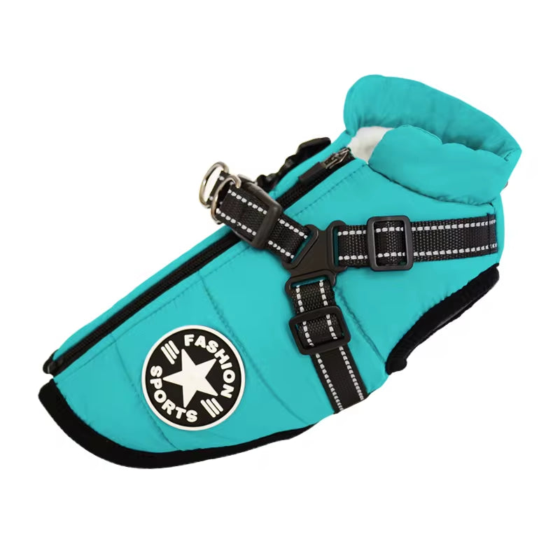 Cozy Waterproof Fleece Jacket for Small Dogs - Warm Pet Coat with Harness for Chihuahuas & Puppies