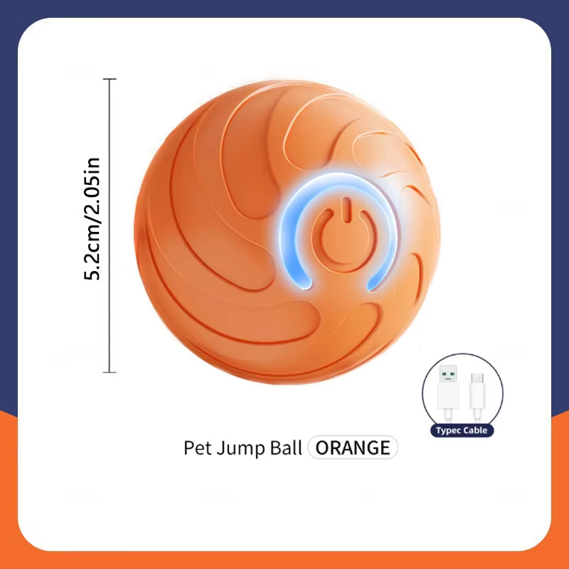 Interactive Smart Dog Toy Ball - Automatic USB Bouncing Pet Play Ball for Puppies & Cats - Perfect Birthday Gift!