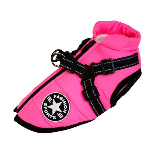 Cozy Waterproof Fleece Jacket for Small Dogs - Warm Pet Coat with Harness for Chihuahuas & Puppies