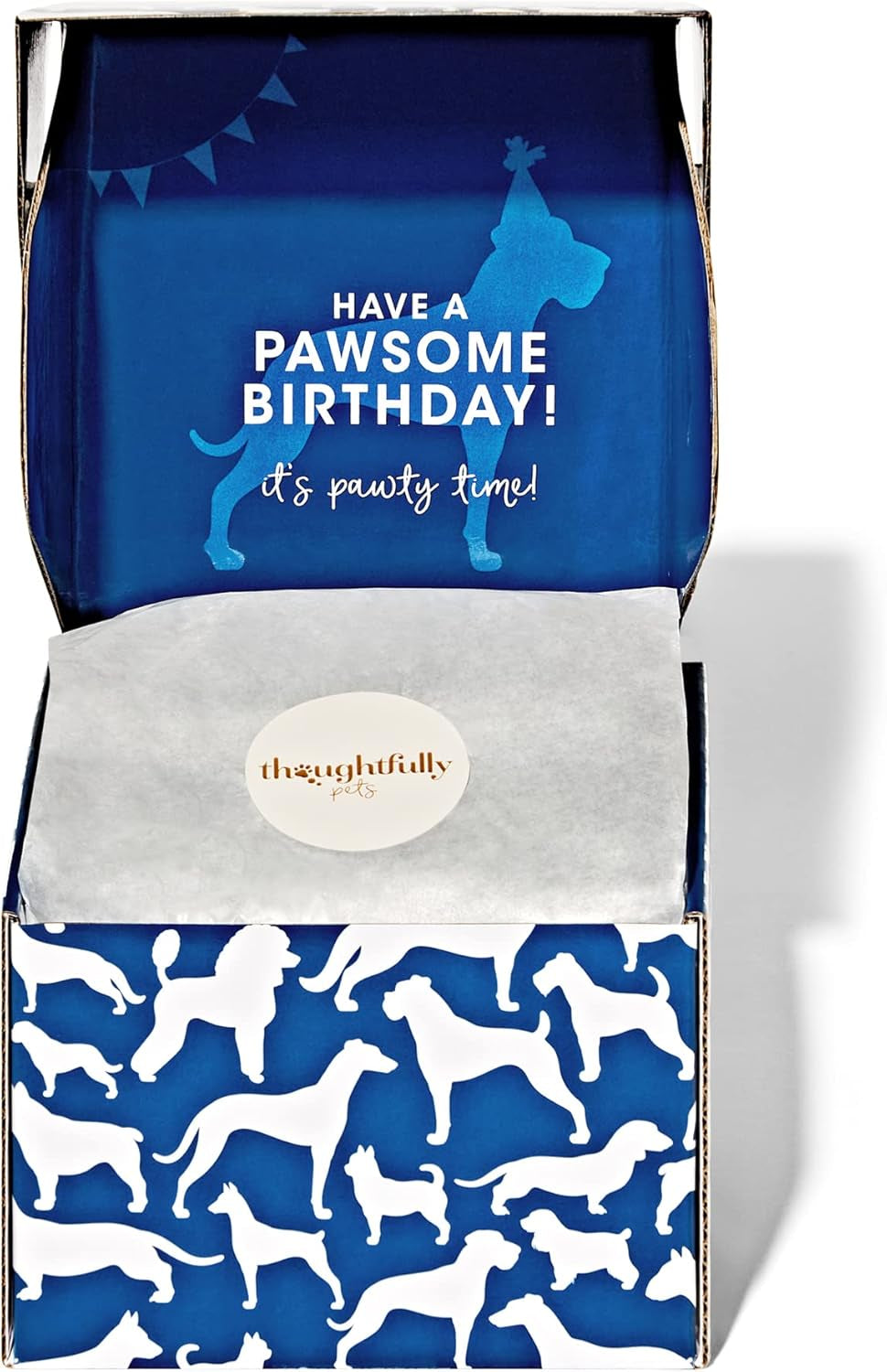 Pets, Blue Dog Happy Birthday Mini Cookie Cake, Blue, Peanut Butter Flavored, Hand Decorated Hollow Biscuit Cake for All Dog Breeds