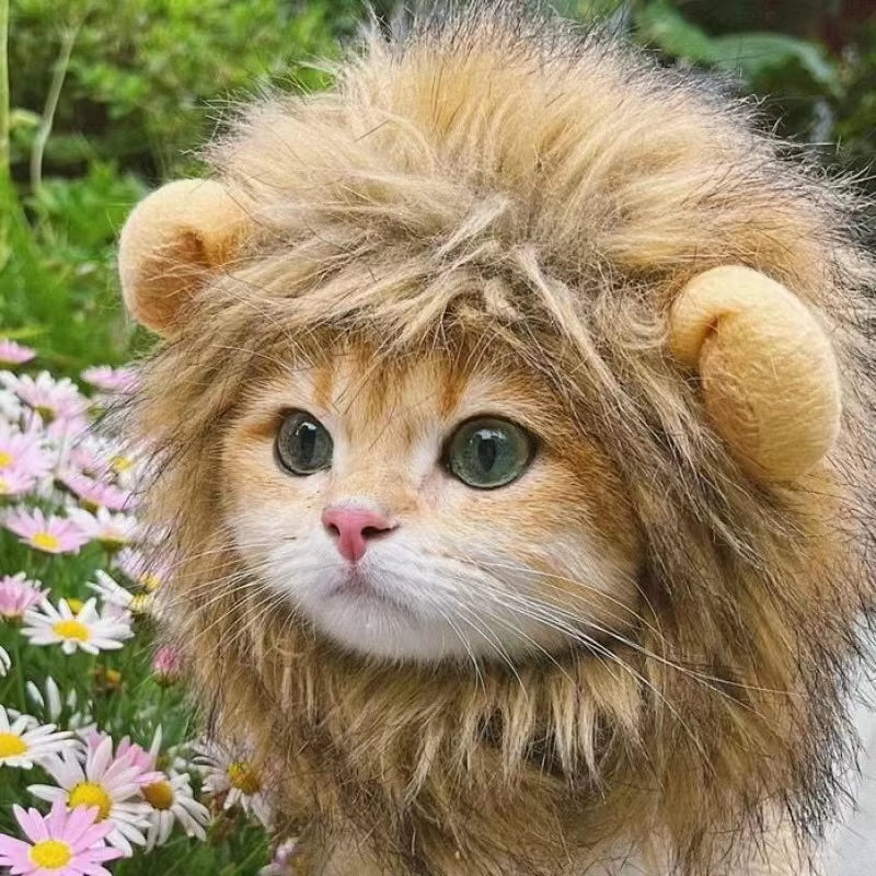 Adorable Lion Mane Costume Hat for Cats and Dogs - Fun Wig with Ears for Parties and Cosplay