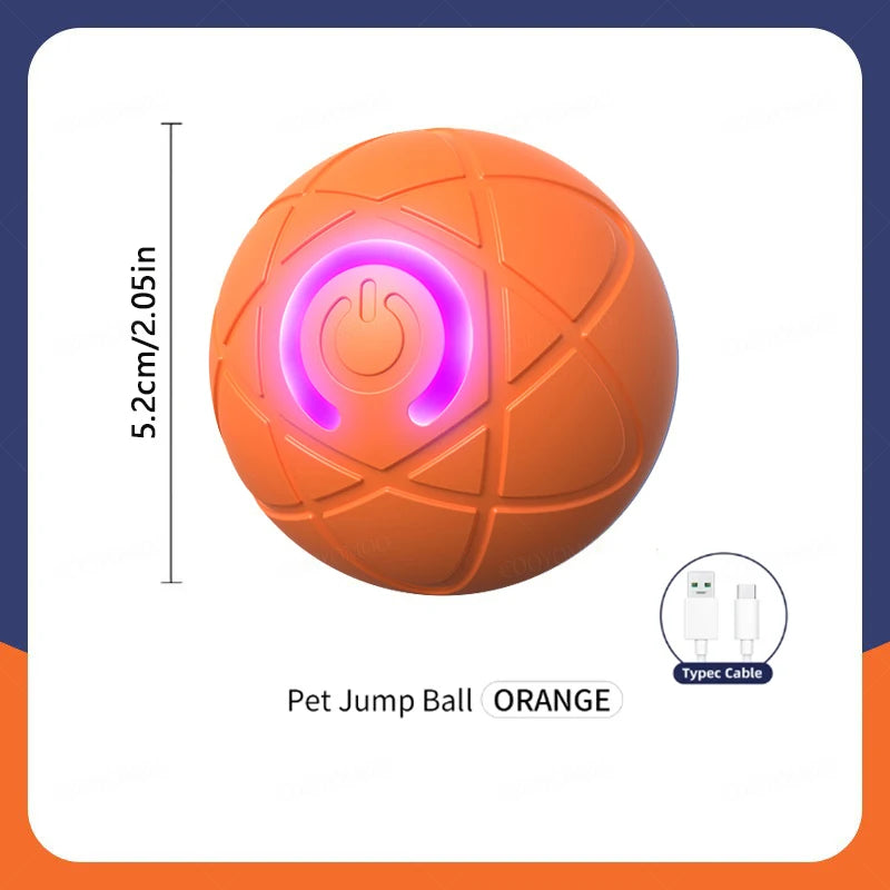 Interactive Smart Dog Toy Ball - Automatic USB Bouncing Pet Play Ball for Puppies & Cats - Perfect Birthday Gift!