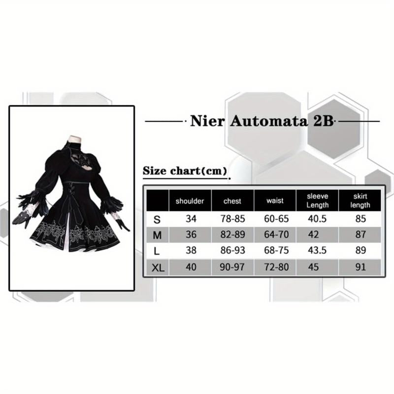 8Pcs Black Gothic Sexy Elegant Cosplay Costume Dress Halloween Outfits for Women Polyester Size S-XXL Easter Thanksgiving Christmas