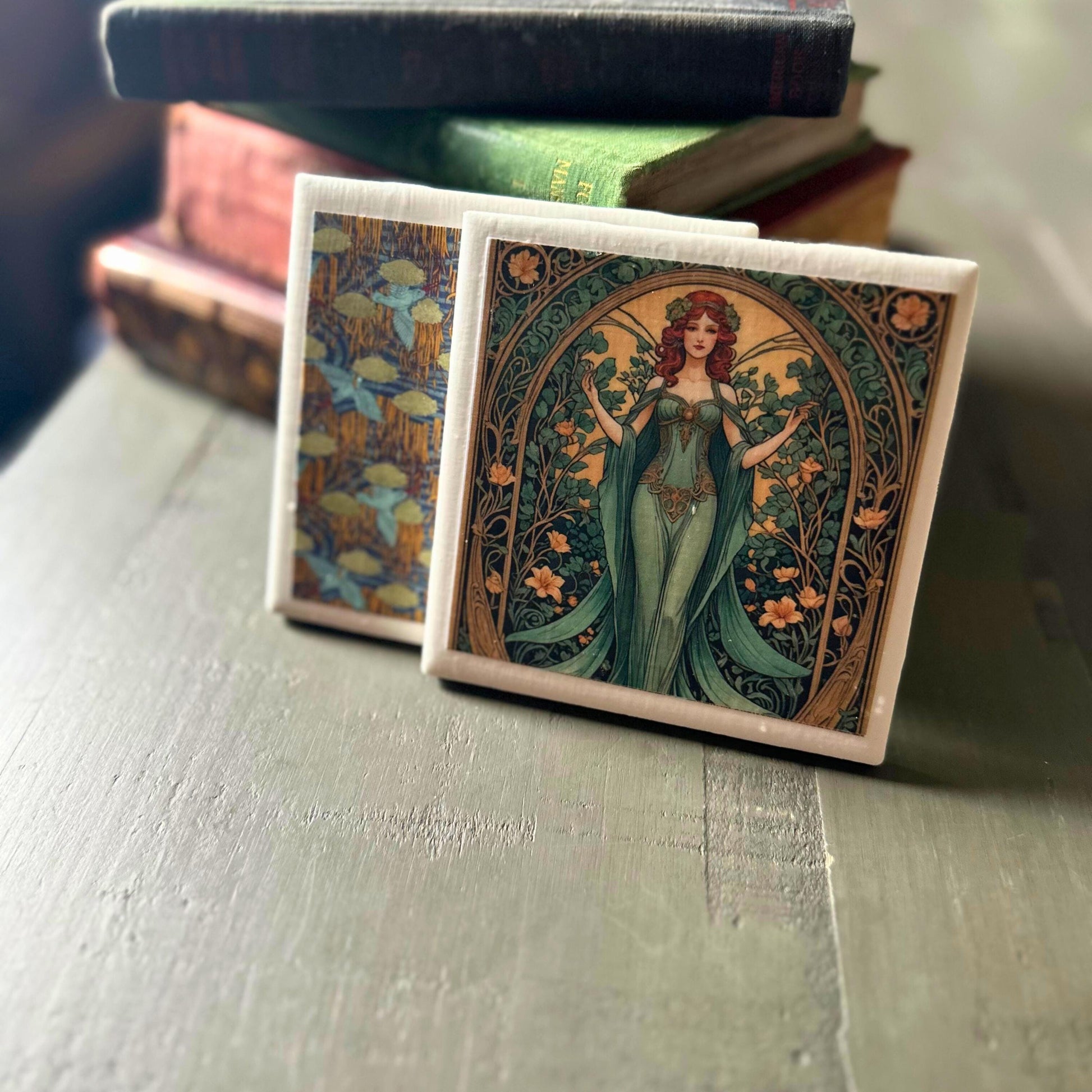 DRAGON MYTHICAL FANTASY Ceramic Tile Coaster | Handmade Drink Coaster | Square Coaster Set | Housewarming Gift | Gift for Her | Gift for Him